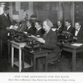 Blind Men in Business Class Receiving Typing Instruction