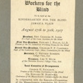Program for 1907 American Association Of Workers For The Blind Boston Convention.