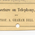 Card announcing Lecture on Telephony.