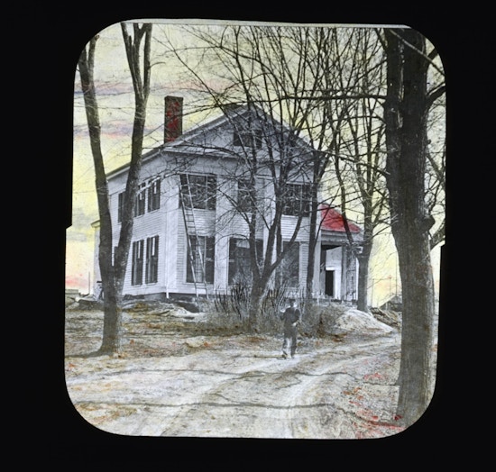 Helen Keller's white, two story home in Wrentham, Massachusetts.