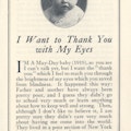 First page of I Want to Thank You with My Eyes. Photograph of a baby above title.