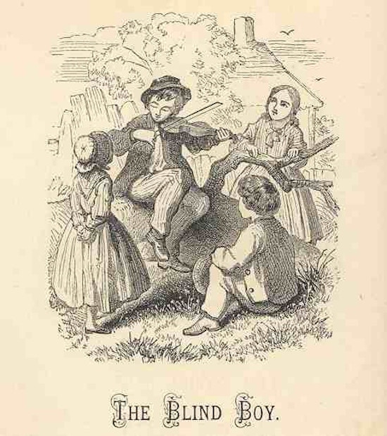 Boy playing the violin as a boy and two girls look on