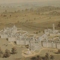 Aerial view of state asylum and grounds