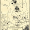A map of the Warm Springs area with illustrations of activities.