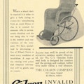 An advertisment for a wicker wheelchair.