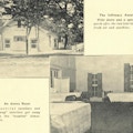 Photographs of a building and a room with four bed.