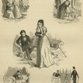 A series of illustrations of a woman being separated from her children.
