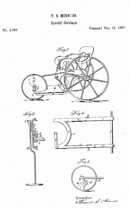 Design drawing of invalid carriage.
