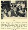 Franklin Roosevelt smiles, surrounded by seated people.