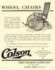 Advertisement with a picture of a cane-backed wheelchair.
