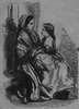 A girl sits on a woman's lap.