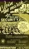 A poster exhorting people to march to the post office to obtain a social security number.