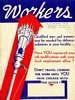 A poster with a factory whistle calls for people to work in defense industries.