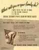 A poster explaining what Social Security does with an image of a farm worker.
