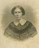 An engraved portrait of Mary Day, a blind woman.