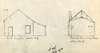 Architectural drawing of Top Cottage, front and side views.