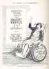 Drawing of a woman waving from a wheelchair.