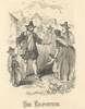 A Colporteur hands a book to a woman with a child