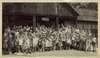 Group photograph of campers waving.  One child is circled in pen and labelled "Me."