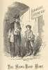 A man in a top hat talking with a newsboy.