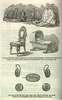 Illustration of presents including jewelry, furs, a cradle, and a chair.