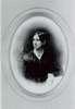 Portrait of Dorothea Dix: half-length, full face, seated, head to left, arm resting on table.