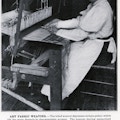 Woman seated at loom weaving