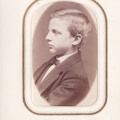 George Goldthwait, portrait, waist-up, dark suit with bow tie.