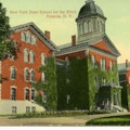 New York State School For The Blind, Batavia, New York. A large ivy-covered building.