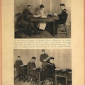 Exhibit poster showing military personnel reading Braille and using typewriters.