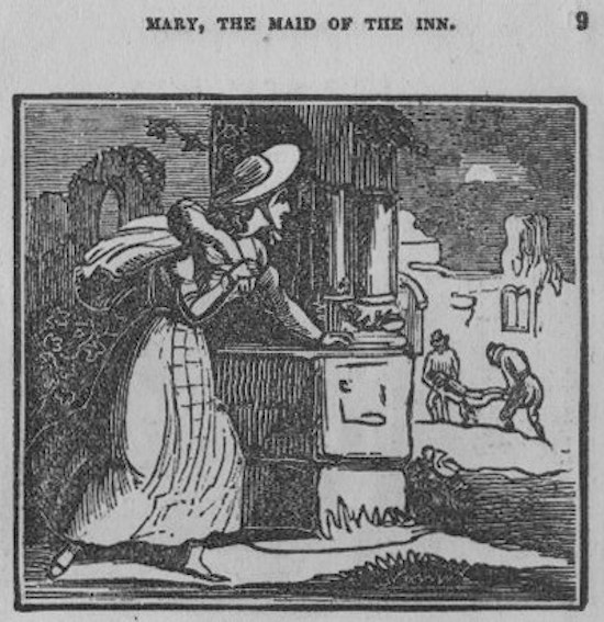 Mary hides while two men move a corpse.