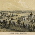 Lithograph of Alms House. Bird's eye view.