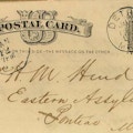 Handwritten postcard address- Dr. H. M. Hurd, Eastern Assylum, Pontiac, Michigan