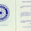Page 12: Rotary International logo and motto: He profits most who serves the best. Page 13: The Spirit of Rotary: Quotes from Rotary leaders.