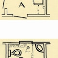 Drawings of two designs for accessible bathrooms.