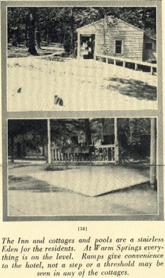 Two photographs of cottages with ramps.