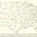Map for the states of origin of patients at Warm Springs.