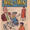 Boy in a wheelchair surrounded by Franklin Roosevelt and  other people with disabilities.