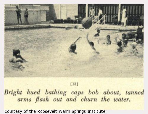 Boys play in a pool with a large ball.