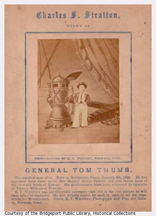 Souvenir photograph of Tom Thumb dressed as a sailor.