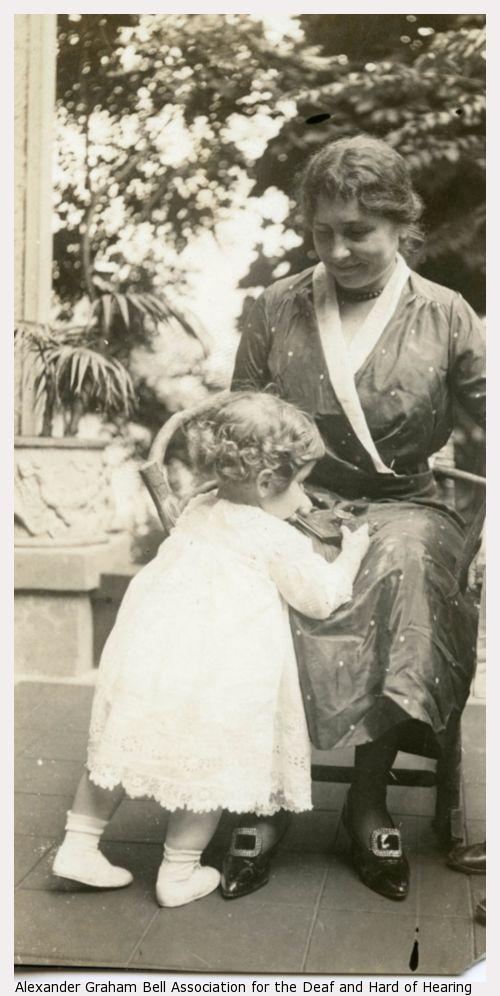Helen Keller with John D. Wright's baby.