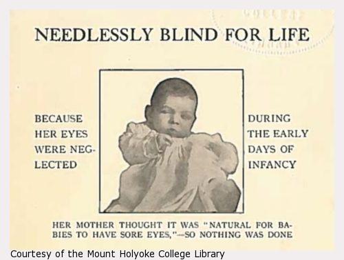Pamphlet showing blind baby.